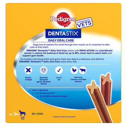 Pedigree Dentastix Daily Dental Sticks Large Adult Dog 42 Pack 1.62kg
