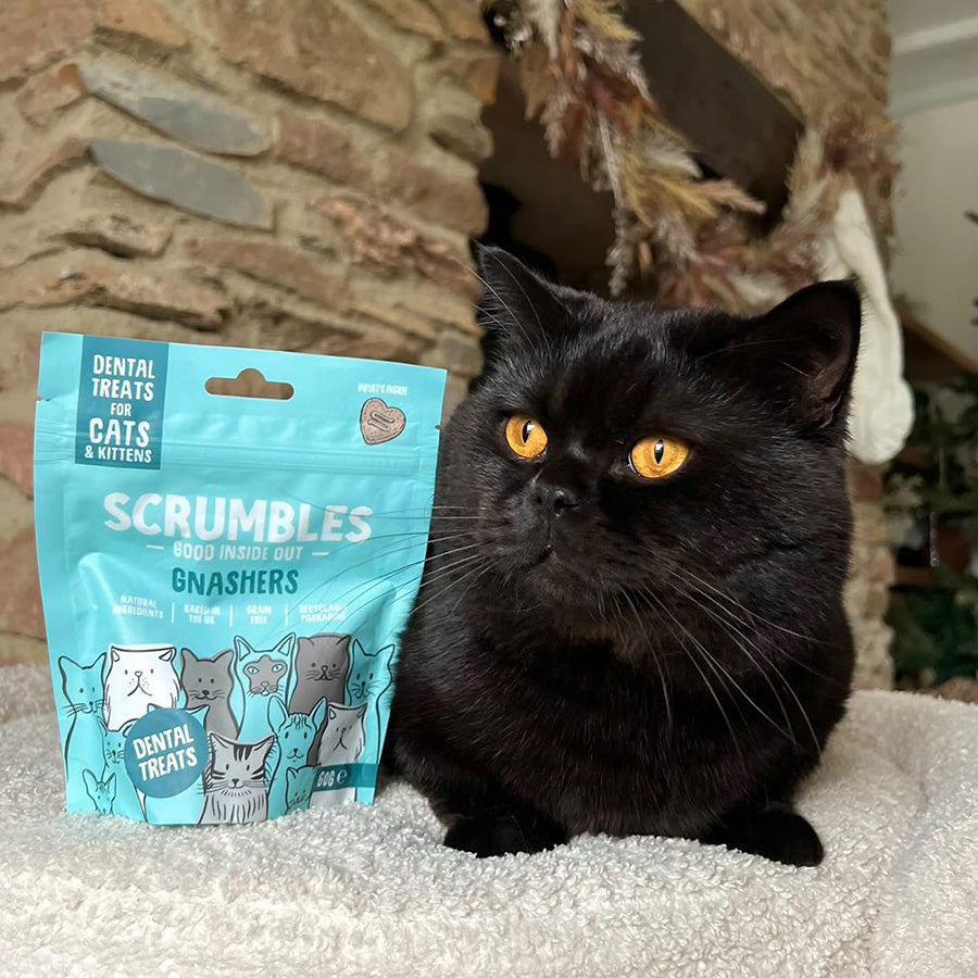 Scrumbles Gnasher's Grain Free Cat Dental Treats 60g