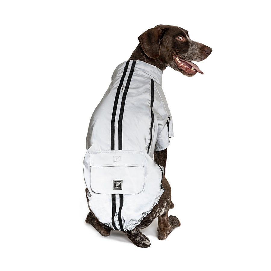 Canada Pooch Night Vision Reflective Jacket Dog Coat Silver