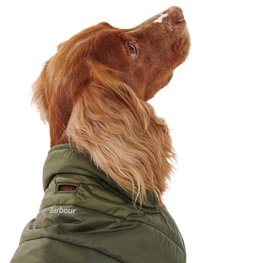 Barbour Baffle Quilted Dog Coat Green X Small