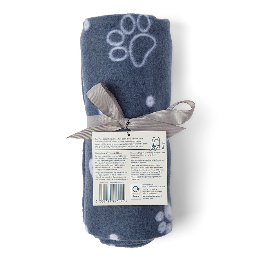 Pets Essentials Bone Dog Comforter Blanket Grey 100 x 72cm