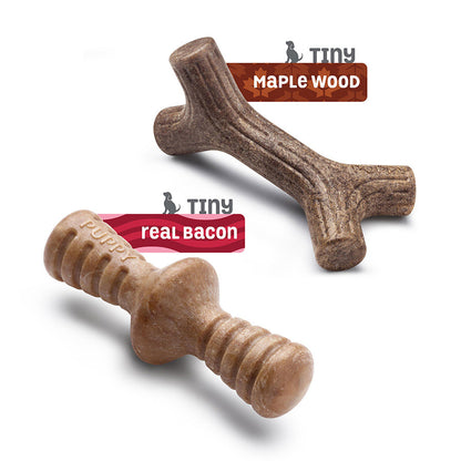 Benebone Puppy Chew Toy Bacon 2 Pack X Small