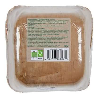 Pets at Home Small Animal Treat Nettle, Raspberry & Dandelion Salad Bowl 40g