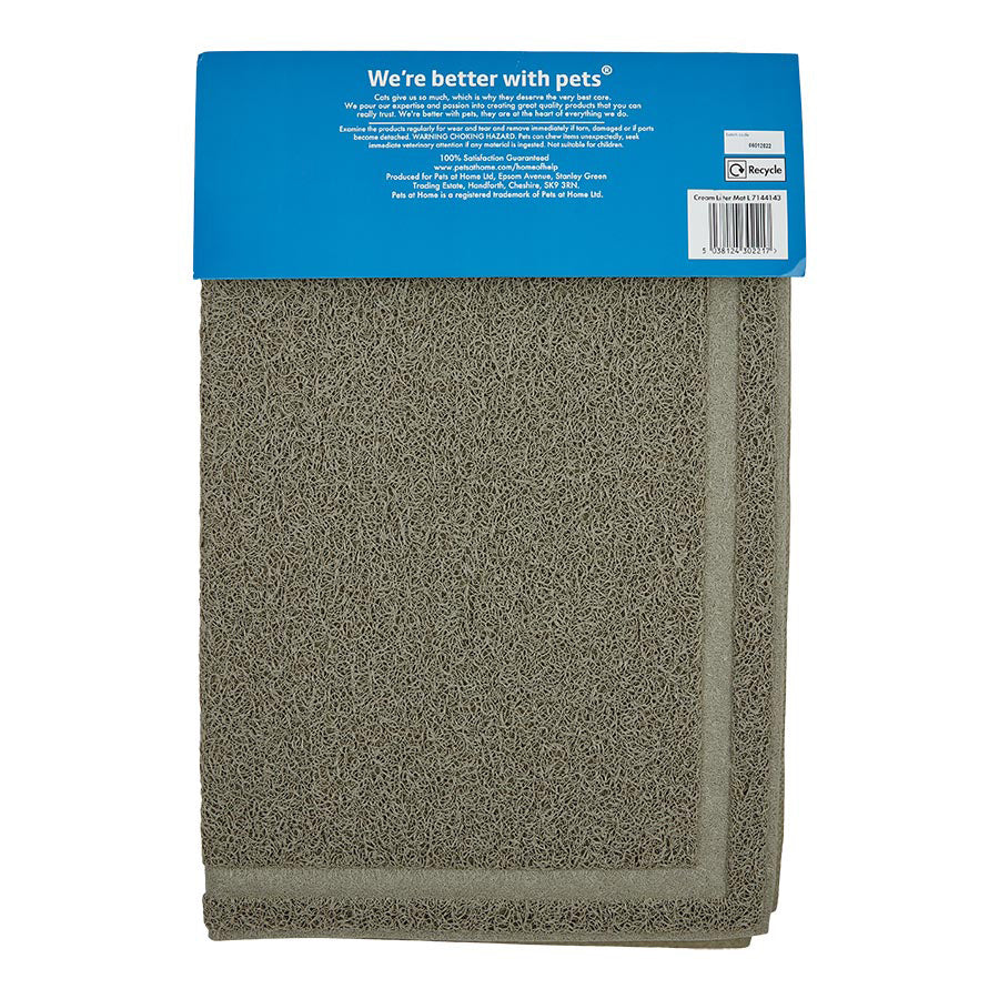 Pets at Home Rectangular Cat Litter Mat Cream Large