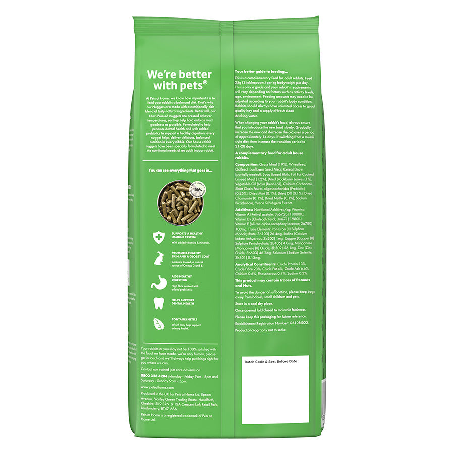 Pets at Home Nutri Pressed Adult Indoor House Rabbit Food 2kg