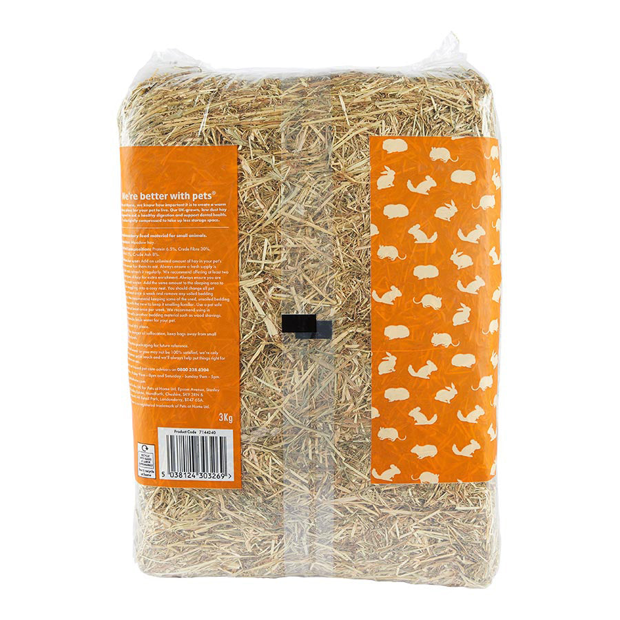 Pets at Home Small Animal Super Compressed Meadow Hay 3kg