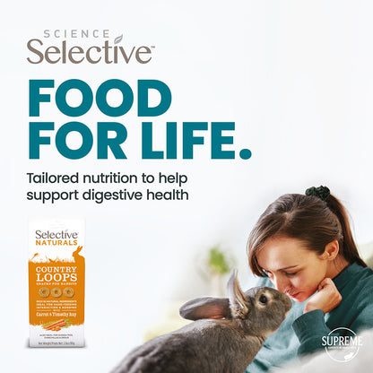 Selective Naturals Country Loops Small Animal Treats with Carrot & Timothy Hay 80g