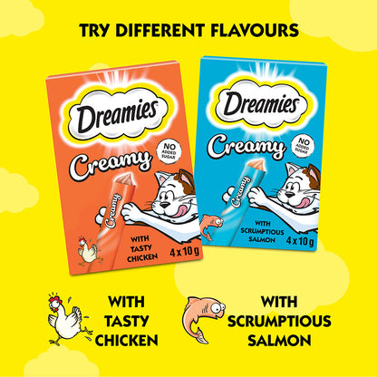 Dreamies Creamy Adult Cat & Kitten Treats with Salmon