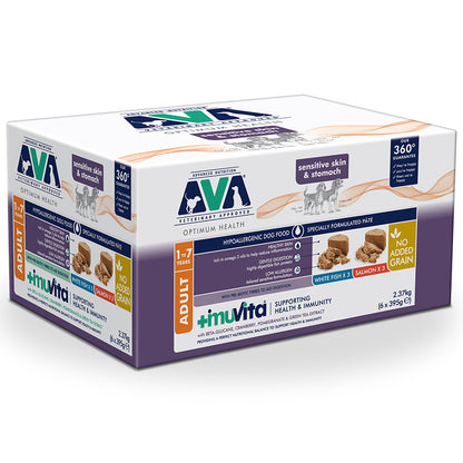 AVA Optimum Health Sensitive Wet Adult Dog Food 6x395g