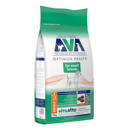 AVA Optimum Health Small Breed Adult Dry Dog Food Chicken 15kg