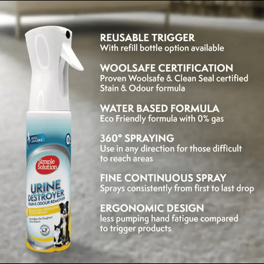 Simple Solution Urine Destroyer Stain & Odour Remover Spray 400ml