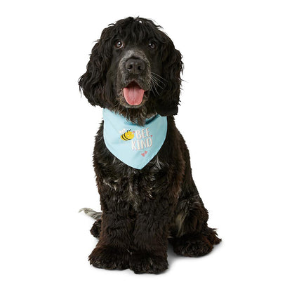Just For Puppy Bee Kind Reversible Bandana Blue X Small/Small