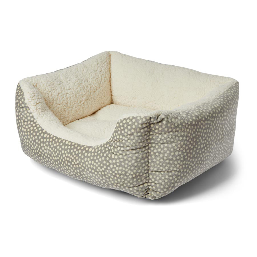 Pets at Home Square Puppy Bed Spotty Grey