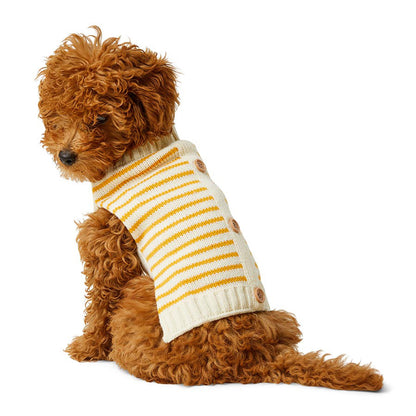 Just For Puppy Stripe Cardigan Cream & Orange