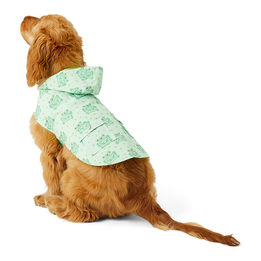 Just For Puppy Frog Print Raincoat Green