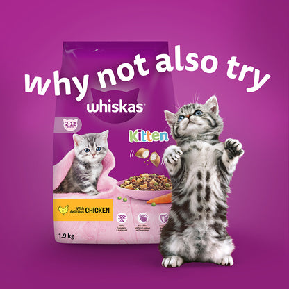 Whiskas Kitten Wet Cat Food Poultry In Jelly 12x85g