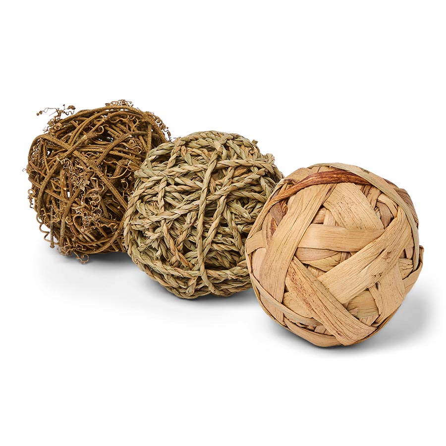 Pets at Home Small Animal Natural Active Play Balls 3 Pack