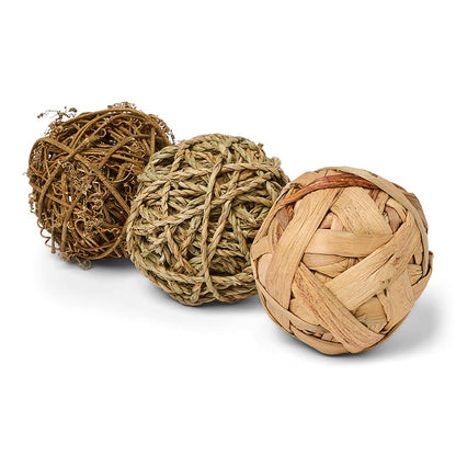Pets at Home Small Animal Natural Active Play Balls 3 Pack