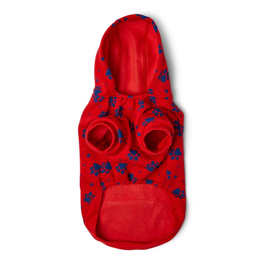 Pets at Home Pawprint Dog Hoodie Red