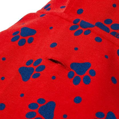 Pets at Home Pawprint Dog Hoodie Red