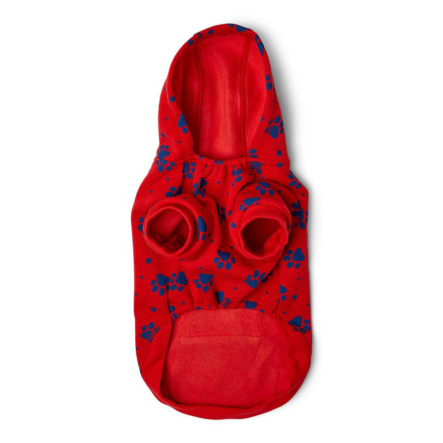 Pets at Home Pawprint Dog Hoodie Red