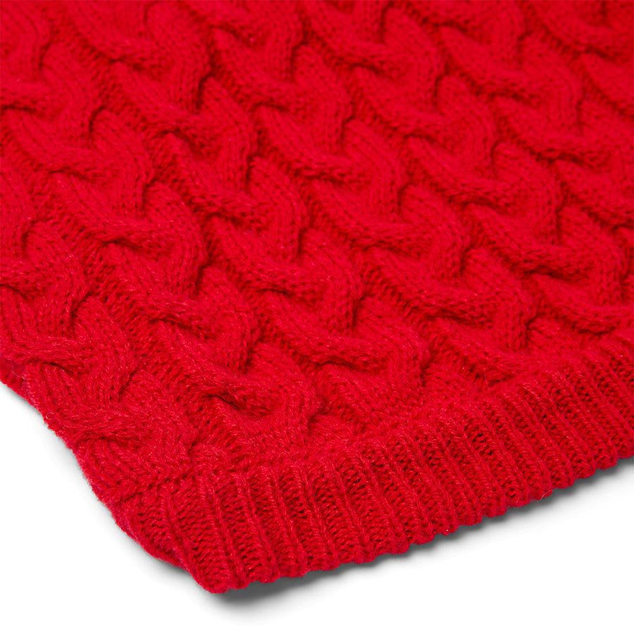 Pets at Home Cable Knit Bone Dog Jumper Red