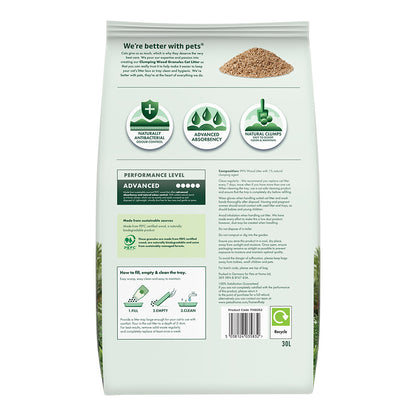 Pets at Home Pine Aroma Wood Granules Clumping Cat Litter 30L