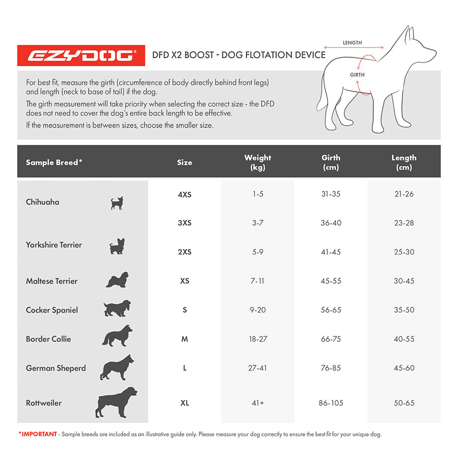 EzyDog DFD X2 Boost Life Jacket Red X Small