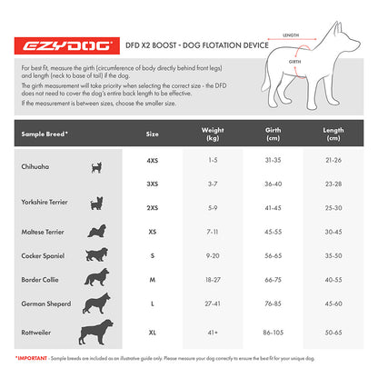 EzyDog DFD X2 Boost Life Jacket Red X Small