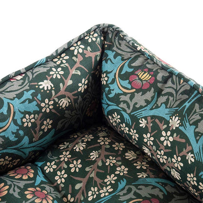 William Morris Square Dog Bed Blackthorn Print