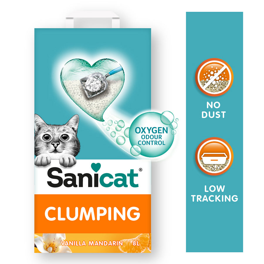 Sanicat Vanilla and Mandarin Scented Clumping Cat Litter 8 Litre