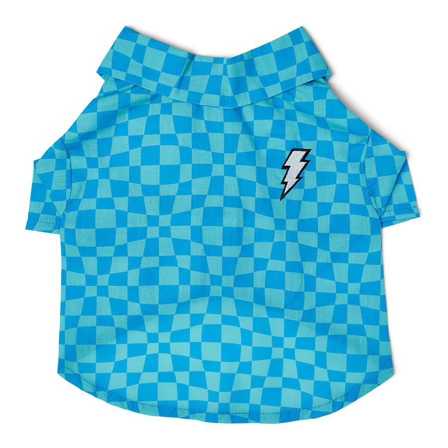 Pets at Home Checkerboard Collared Dog Shirt Blue