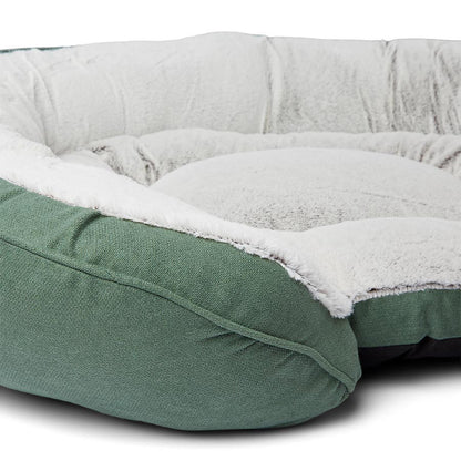 Noble Memory Foam Oval Bolstered Dog Bed Green