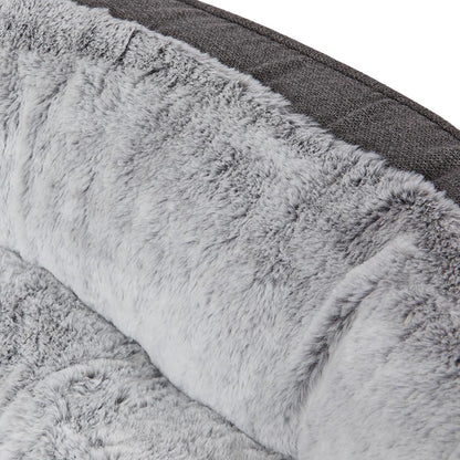 Noble Chenille Bolstered Dog Bed Grey Large