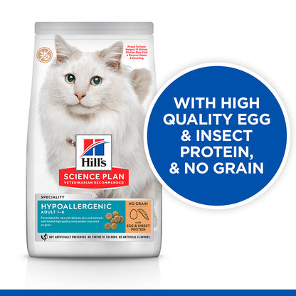 Hill's Science Plan Hypoallergenic Dry Adult Cat Food Insect and Egg Protein 7kg