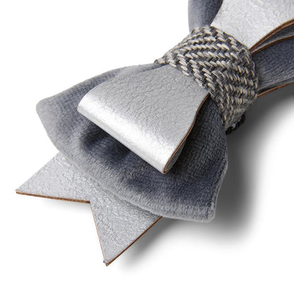 Wainwright's Herringbone Dog Bowtie & Bandana Set Grey