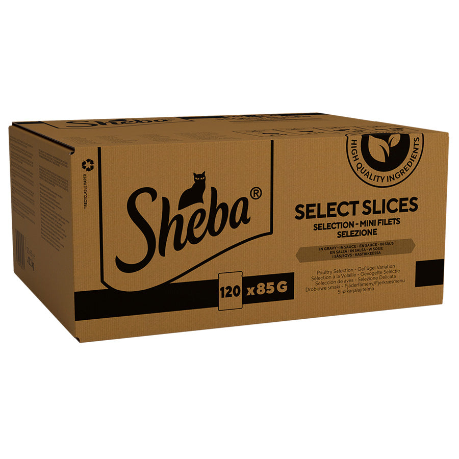 Sheba Select Slices Mixed Poultry Selection in Gravy Wet Adult Cat Food 120 x 85g