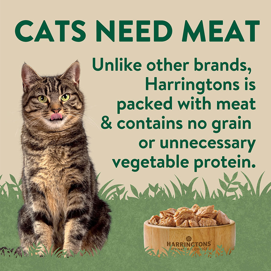 Harringtons Wet Adult Cat Food Meat In Gravy 40 x 85g Pouches