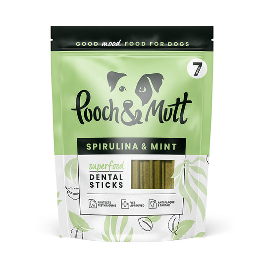 Pooch and Mutt Superfoods Dental Stick Dog Treats 251g 7 Pack