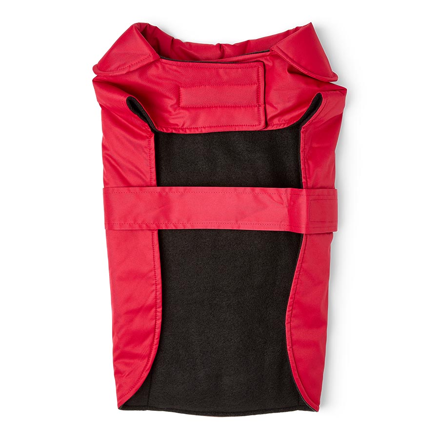 Pets at Home Fleece Lined Twill Dog Jacket Red