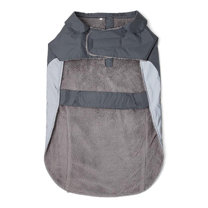 Pets at Home Ripstop Reflective Trim Dog Coat Charcoal