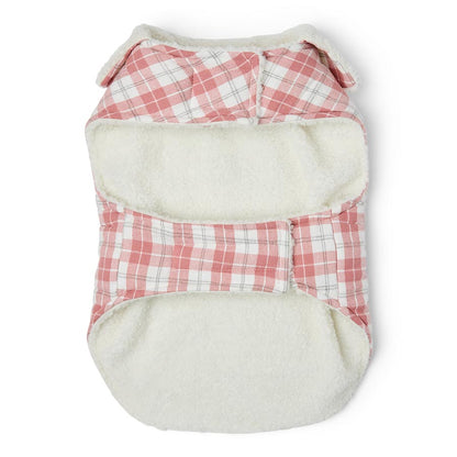Pets at Home Quilted Plaid Dog Jacket Pink