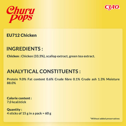 Ciao Churu Cat Treat Pops Chicken 4x15g