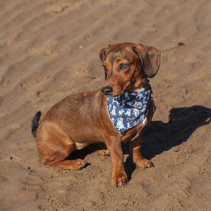 Wrendale Designs Dog Print Bandana Navy X Small-Small