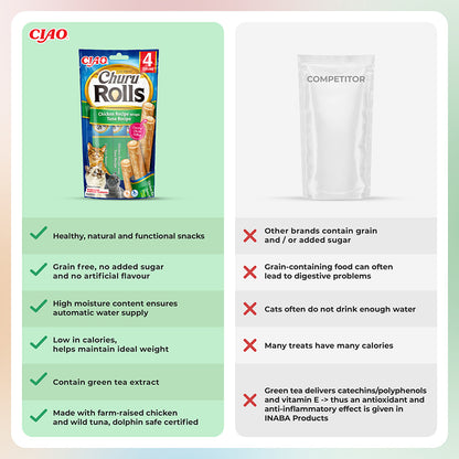 Ciao Churu Cat Treat Rolls Chicken & Tuna 4 x 10g