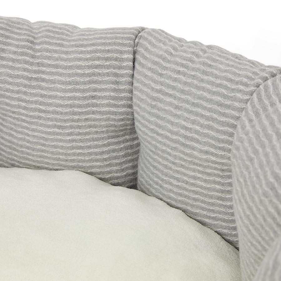 Pets at Home Scalloped Dog Bed Grey Stripe
