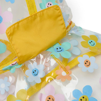 Pets at Home Printed Transpawrent Flower Dog Raincoat Yellow