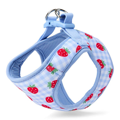 Pets at Home Strawberry Picnic Dog Harness Blue