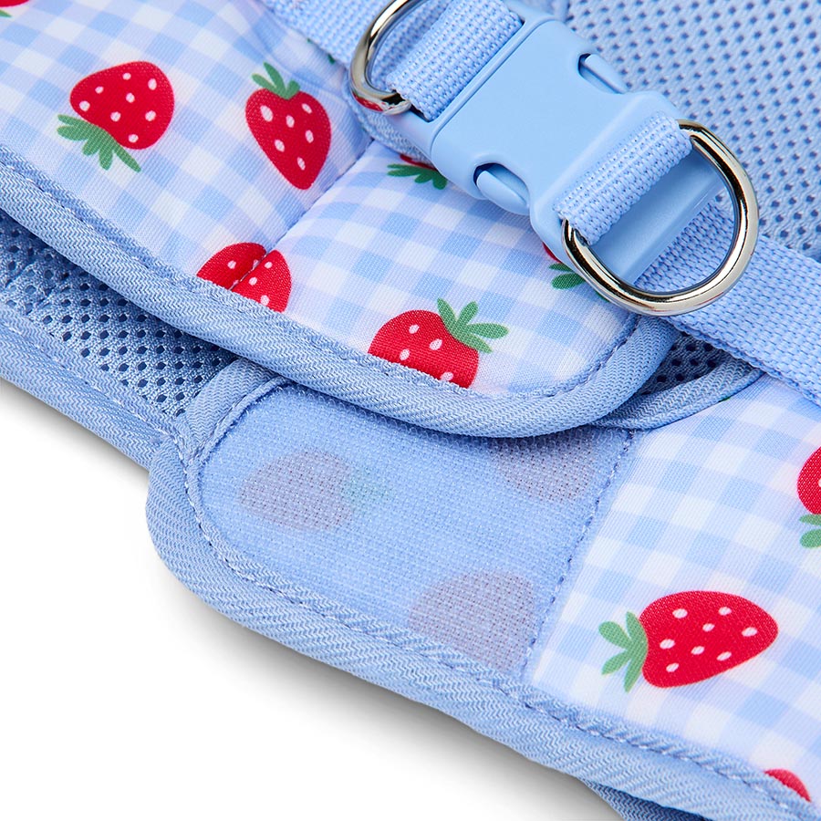 Pets at Home Strawberry Picnic Dog Harness Blue