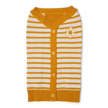 Pets at Home Striped Dog Cardigan Yellow
